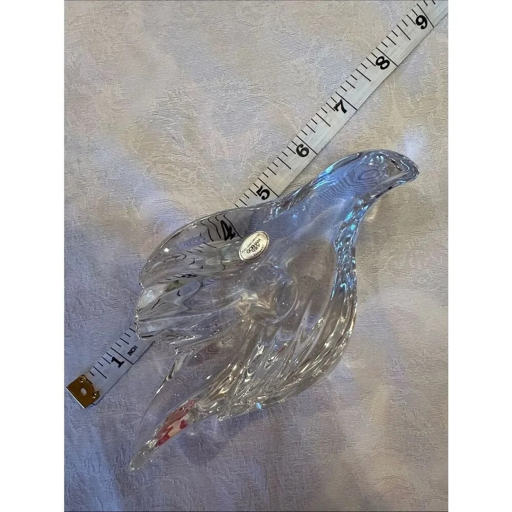 Gorham Vintage Full Lead Crystal Peace Dove Taper Candle Holder